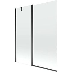 Vonios sienelė Mexen Flip I, Black/skaidrus stiklas, 80,100,120,140x150 cm-140 cm kaina ir informacija | Priedai vonioms, dušo kabinoms | pigu.lt