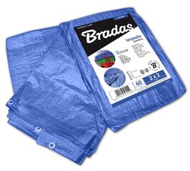 Sustiprintas tentas Bradas Blue, 2 x 4 m, 60 g/m² цена и информация | Садовые инструменты | pigu.lt