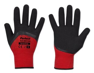 Sodo ir darbo pirštinės Bradas PERFECT SOFT RED FULL, 10 dydis, 6 vnt. цена и информация | Рабочие перчатки | pigu.lt