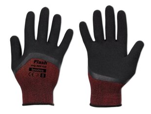 Sodo ir darbo pirštinės Bradas FLASH GRIP RED FULL, 10 dydis, 6 vnt. цена и информация | Рабочие перчатки | pigu.lt