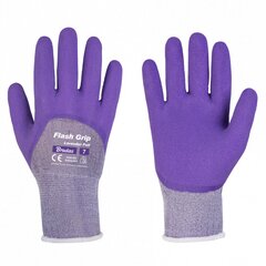 Sodo ir darbo pirštinės Bradas FLASH GRIP LAVENDER FULL, 6 dydis, 6 vnt. цена и информация | Рабочие перчатки | pigu.lt