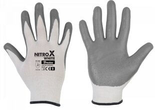 Sodo ir darbo pirštinės Bradas NITROX WHITE, 10 dydis, 6 vnt. цена и информация | Pirštinės darbui sode M/25cm | pigu.lt