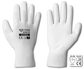 Sodo ir darbo pirštinės Bradas PURE WHITE, 10 dydis, 6 vnt. цена и информация | Pirštinės darbui sode M/25cm | pigu.lt