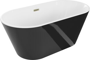 Vonia Mexen Flavia su sifonu, 150 x 75 cm, White/Black+Gold цена и информация | Ванны | pigu.lt