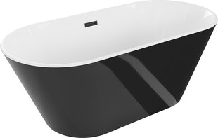 Vonia Mexen Flavia su sifonu, 160 x 74 cm, White/Black+Black цена и информация | Ванны | pigu.lt