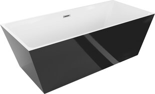 Vonia Mexen Lita su sifonu, 170 x 75 cm, White/Black+Chrome цена и информация | Ванны | pigu.lt