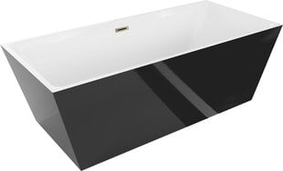 Vonia Mexen Lita su sifonu, 170 x 75 cm, White/Black+Gold цена и информация | Ванны | pigu.lt