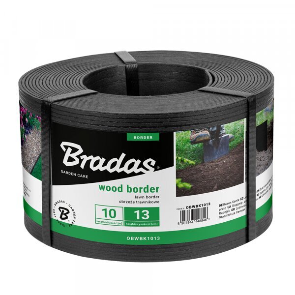 Vejos atitvaras Bradas Wood Border, 10 m, juodas kaina ir informacija | Sodo įrankiai | pigu.lt