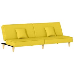 Dvivietė sofa-lova vidaXL geltona kaina ir informacija | Sofos | pigu.lt