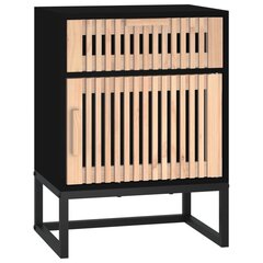 vidaXL Naktinė spintelė, juoda, 40x30x55,5cm, apdirbta mediena/geležis kaina ir informacija | Spintelės prie lovos | pigu.lt