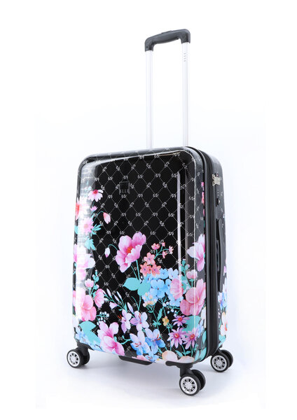 Vidutinis lagaminas Elle Flower M juodas kaina ir informacija | Lagaminai, kelioniniai krepšiai | pigu.lt
