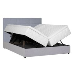 Continental bed LEVI 180x200cm, with mattress, grey цена и информация | Кровати | pigu.lt