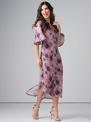 Льняное платье-миди Lega SK154, пыльный пурпур цена и информация | Платья | pigu.lt