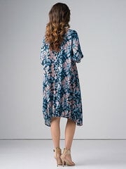 Aсимметричное платье свободного кроя Lega SK152, темно-синий/синий/бежевый цена и информация | Платья | pigu.lt