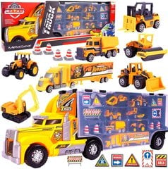 Žaislinis sunkvežimis su statybinėmis transporto priemonėmis MalPlay kaina ir informacija | Žaislai berniukams | pigu.lt