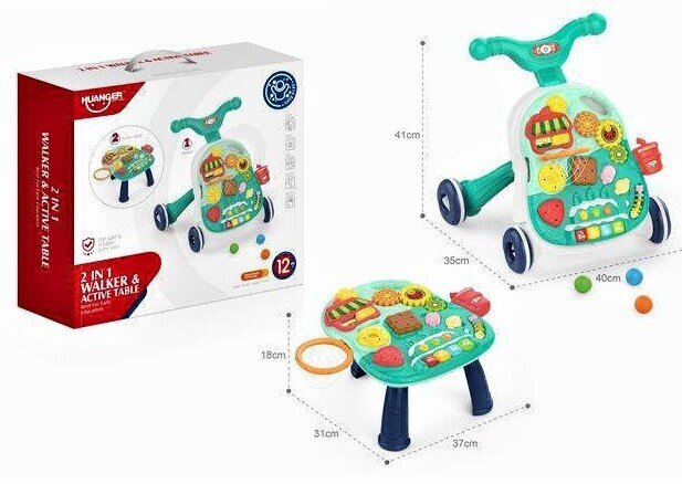 Lavinamasis stumdukas- staliukas 2in1 kūdikiams MalPlay цена и информация | Žaislai kūdikiams | pigu.lt
