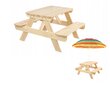Vaikiškas staliukas su suolais, 100x80 cm цена и информация | Vaikiški lauko baldai | pigu.lt