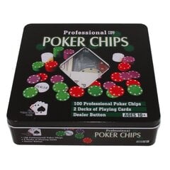 Stalo žaidimo Pokeris rinkinys, 100 žetonų kaina ir informacija | Stalo žaidimai, galvosūkiai | pigu.lt
