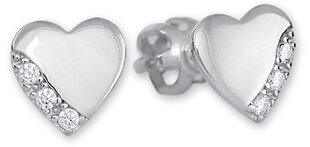 Balto aukso auskarai širdelės moterims Brilio 239 001 01071 07 sBR1691 kaina ir informacija | Auskarai | pigu.lt