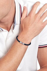 Tommy Hilfiger Темно-синий кожаный мужской браслет Infinity 2790460 sTH1304 цена и информация | Мужские украшения | pigu.lt