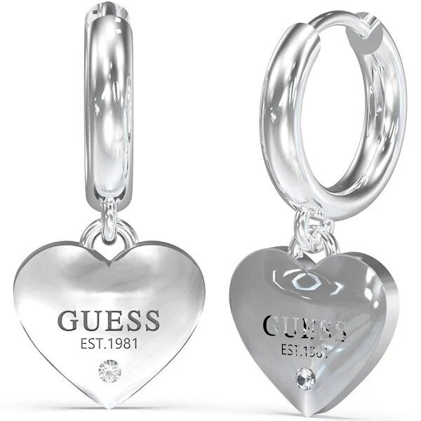 Plieniniai auskarai moterims Guess Huggie Me JUBE03145JWRHT/U sGU2410 цена и информация | Auskarai | pigu.lt