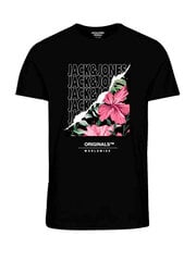 Jack&Jones marškinėliai vyrams Jorbooster 12232998, juodi kaina ir informacija | Vyriški marškinėliai | pigu.lt