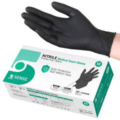 Nitrilinės pirštinės Selefa Nitrile Medical Exam Gloves Powder-Free Black M, 200vnt. kaina ir informacija | Pirmoji pagalba | pigu.lt