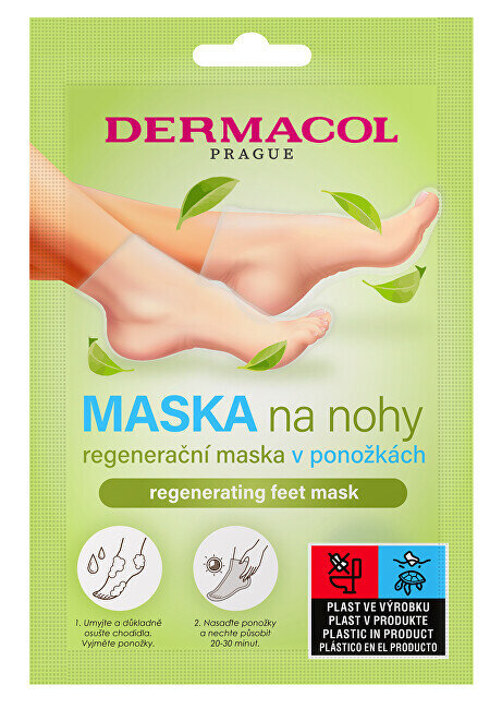 Regeneruojanti pėdų kaukė kojinės Dermacol Regenerating Feet Mask, 2 x 15 ml kaina ir informacija | Kūno kremai, losjonai | pigu.lt