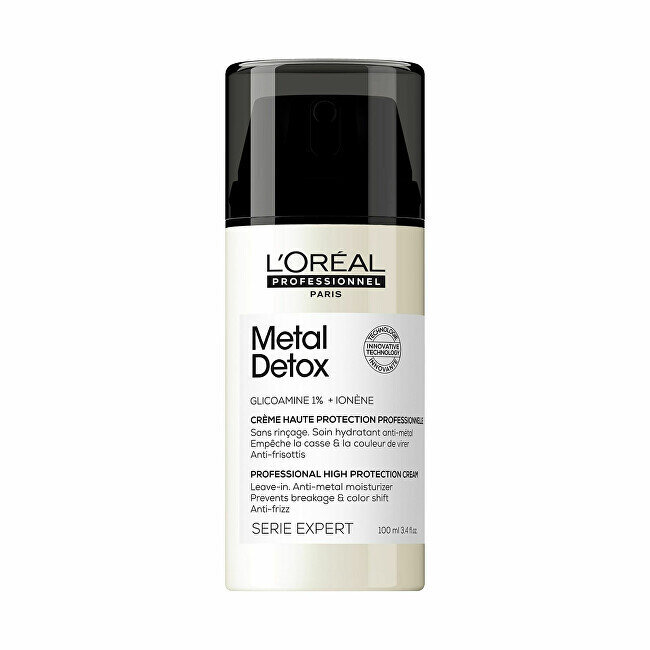 Apsauginis nenuplaunamas plaukų kremas  L'Oréal Professionnel Metal Detox Anti-Metal High Protection, 100 ml kaina ir informacija | Priemonės plaukų stiprinimui | pigu.lt