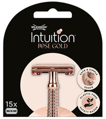 Keičiamas skutimosi peiliukas Intuition Double Edge Rose Gold, 15 vnt цена и информация | Косметика и средства для бритья | pigu.lt
