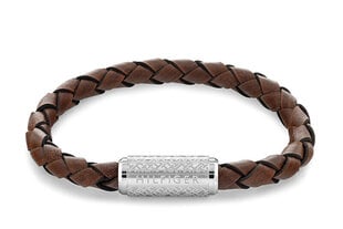 Tommy Hilfiger Стильный коричневый кожаный браслет Eplore braid 2790482 sTH1342 цена и информация | Мужские украшения | pigu.lt