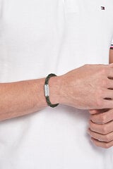 Tommy Hilfiger Стильный зеленый кожаный браслет Eplore the braid 2790481 sTH1341 цена и информация | Мужские украшения | pigu.lt