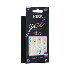 Priklijuojami nagai Kiss Gel Fantasy Allure Band of Color, 28 vnt. kaina ir informacija | Manikiūro, pedikiūro priemonės | pigu.lt