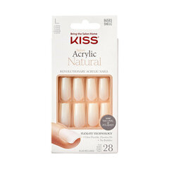 Priklijuojami nagai Kiss Salon Acrylic Natura l Nails Bareskinned, 28 vnt. kaina ir informacija | Manikiūro, pedikiūro priemonės | pigu.lt