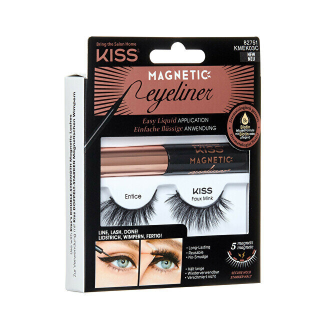 Magnetinės blakstienos su akių pieštuku Kiss Eyelash Kit 03 kaina ir informacija | Priklijuojamos blakstienos, blakstienų rietikliai | pigu.lt