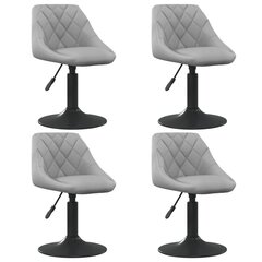 4-ių dalių pasukamų valgomojo kėdžių komplektas vidaXL, pilkos kaina ir informacija | Virtuvės ir valgomojo kėdės | pigu.lt