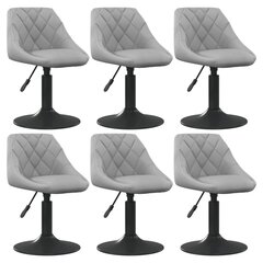 6-ių dalių pasukamų valgomojo kėdžių komplektas vidaXL, pilkas kaina ir informacija | Virtuvės ir valgomojo kėdės | pigu.lt
