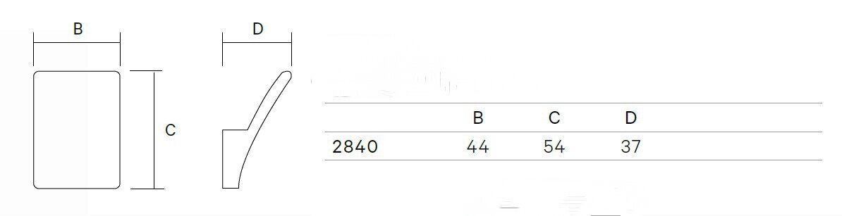 Kabykla 2840-400, 54*44mm, chromuota цена и информация | Drabužių kabyklos | pigu.lt