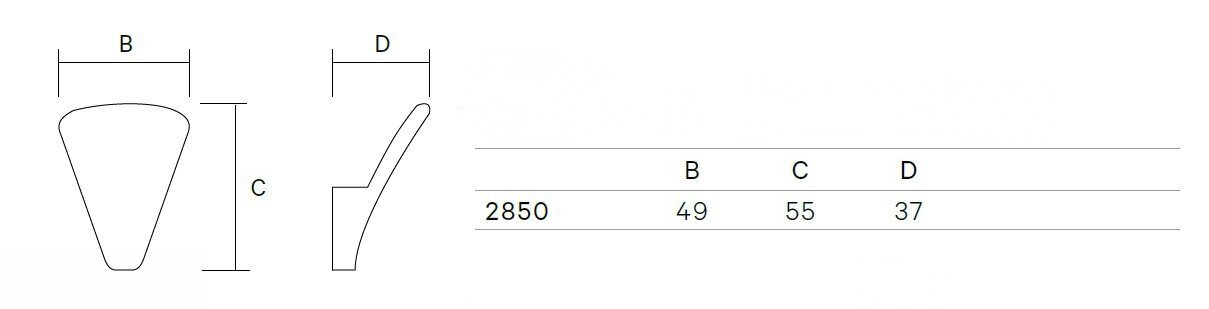 Kabykla 2850-800, 55*49mm, chromuota, matinė kaina ir informacija | Drabužių kabyklos | pigu.lt