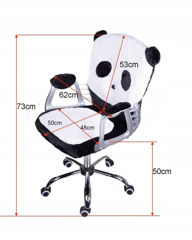 Vaikiška biuro kėdė Giosedio FZP Panda, balta juoda kaina ir informacija | Biuro kėdės | pigu.lt
