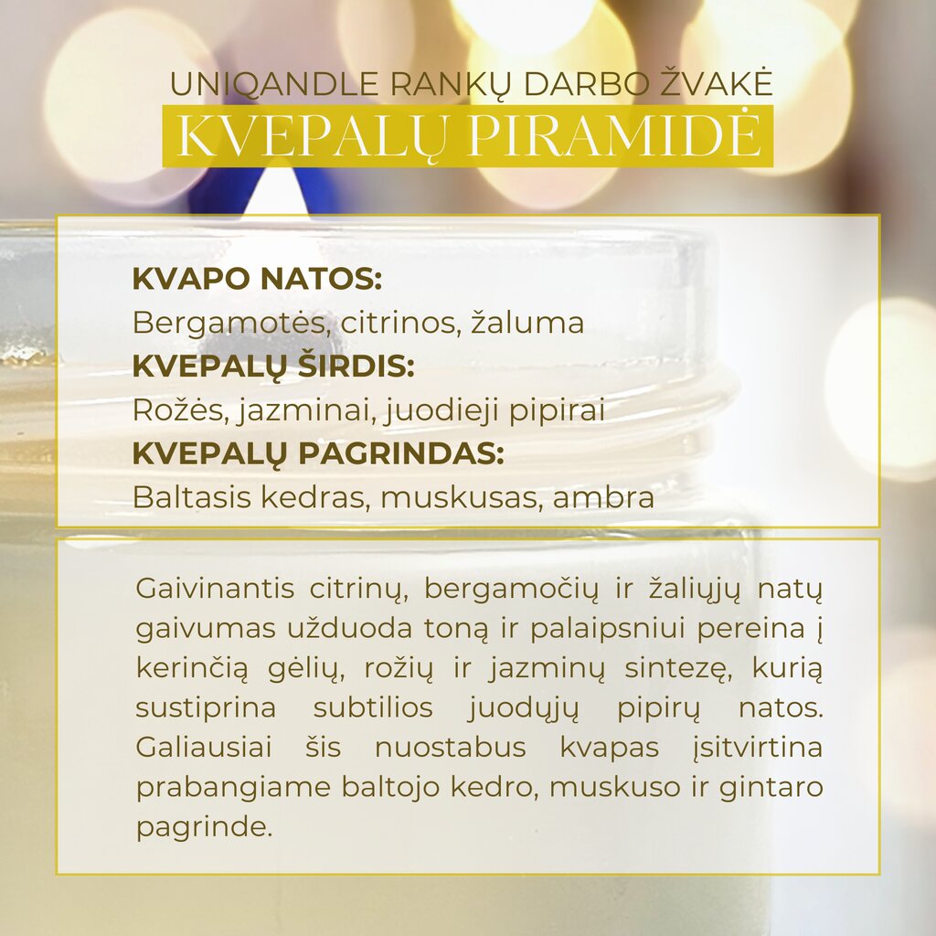 UniQandle sojos vaško žvakė Citrina ir Baltasis Kedras kaina ir informacija | Žvakės, Žvakidės | pigu.lt