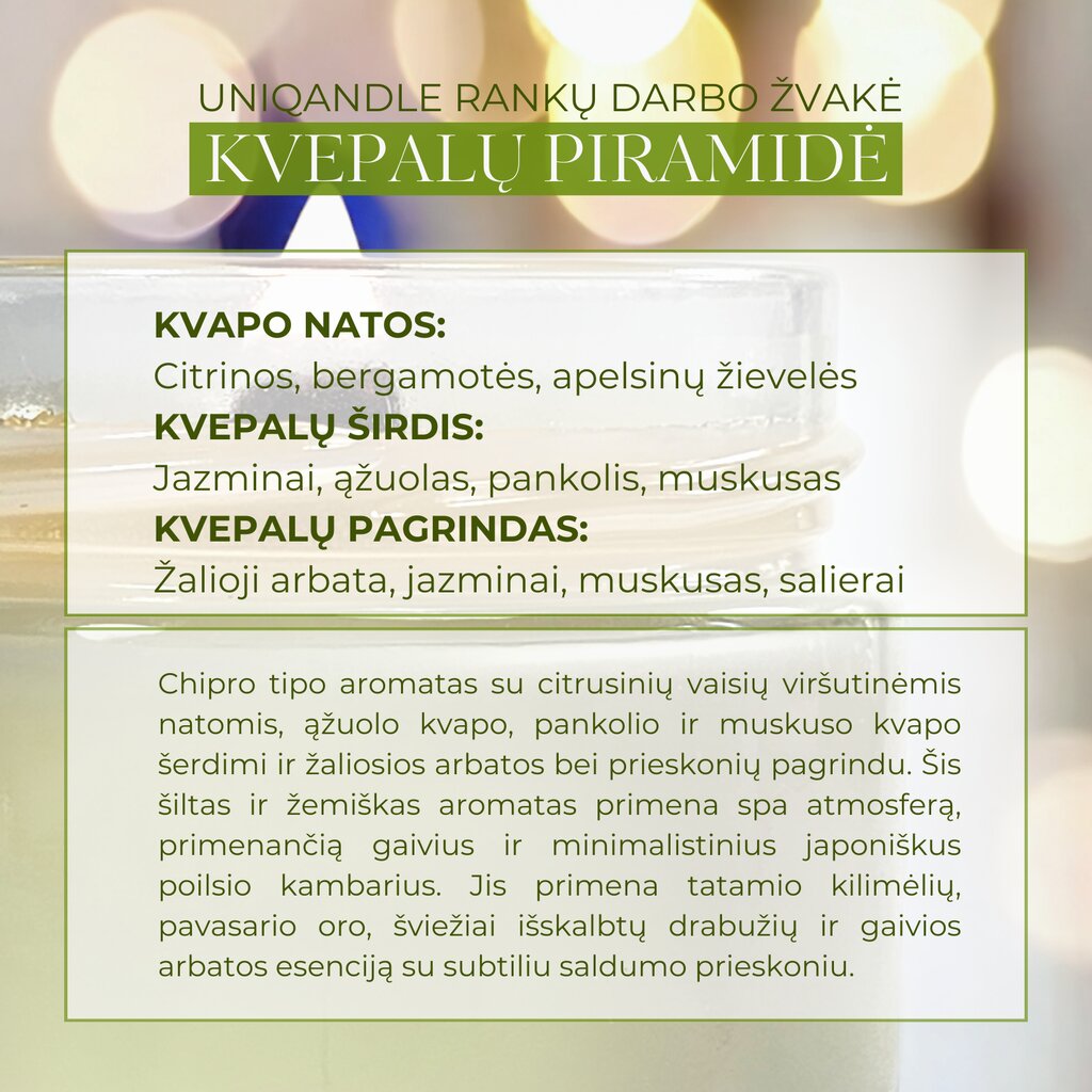 UniQandle kvapioji žvakė Žaliosios Arbatos Vakarėlis kaina ir informacija | Žvakės, Žvakidės | pigu.lt