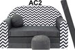 Vaikiška sofa Welox AC2, pilka/balta kaina ir informacija | Vaikiški sėdmaišiai, foteliai, pufai | pigu.lt