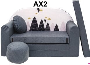 Vaikiška sofa Welox AX2, pilka kaina ir informacija | Vaikiški sėdmaišiai, foteliai, pufai | pigu.lt