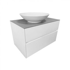 Шкафчик для ванной с умывальником LYFCO, белый/серый цвет цена и информация | Шкафчики для ванной | pigu.lt