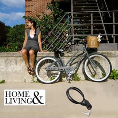 Dviračio užraktas Home&Living, 7x660 mm, juodas kaina ir informacija | Užraktai dviračiams | pigu.lt