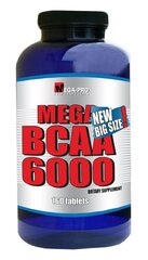 Aminorūgštys Mega BCAA 6000, 160 vnt. цена и информация | Аминокислоты | pigu.lt