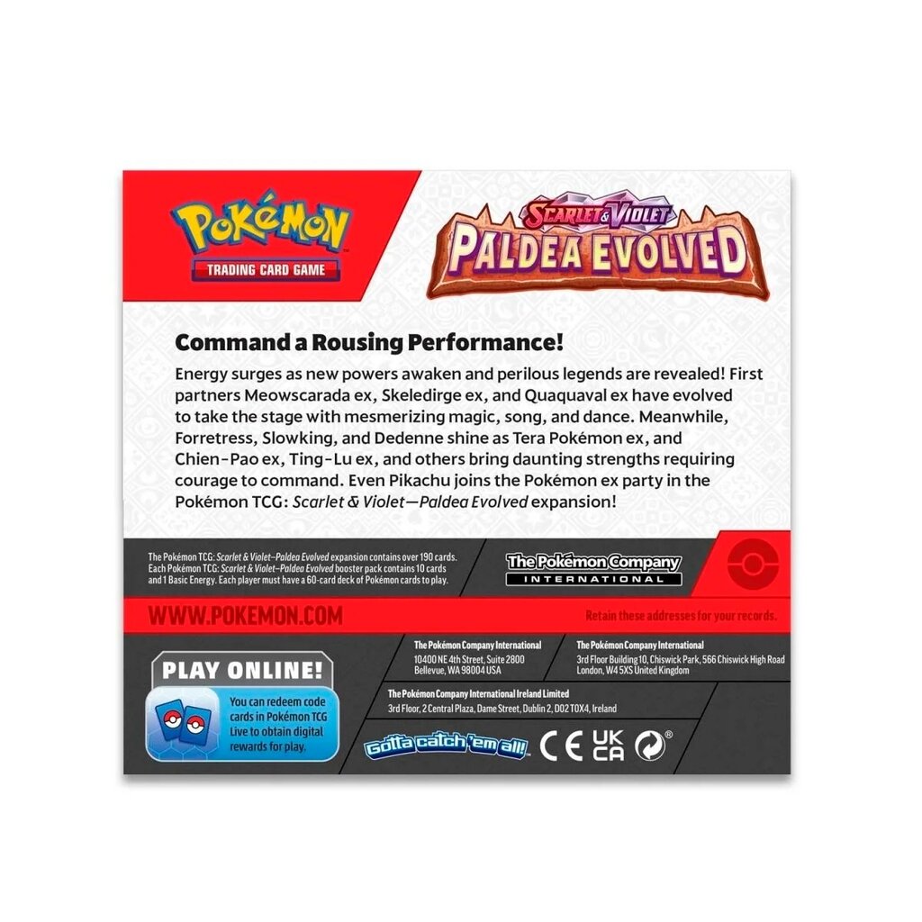 Pokemon TCG Scarlet & Violet 2 Paldea Evolved Booster, 36 vnt kaina ir informacija | Stalo žaidimai, galvosūkiai | pigu.lt