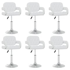 6-ių kėdžių komplektas vidaXL baltos kaina ir informacija | Virtuvės ir valgomojo kėdės | pigu.lt