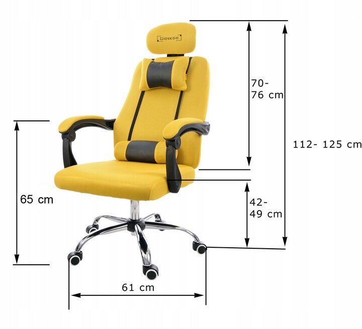 Biuro kėdė Giosedio GPX002, balta kaina ir informacija | Biuro kėdės | pigu.lt